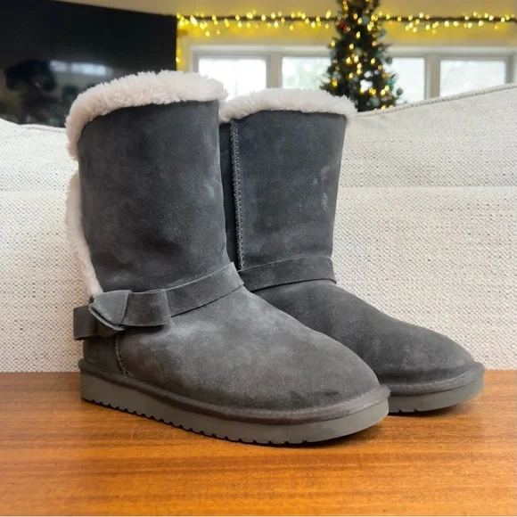 Koolaburra By UGG Arlena Short Boots Women's 9 Wide Stone Grey Shoes - Picture 2 of 8